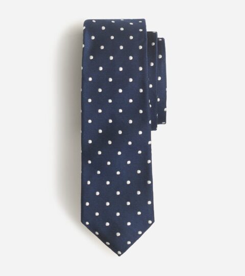 Italian Silk Repp Tie In Dot