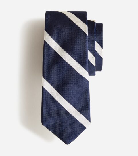 English Silk Tie In Diagonal Stripe