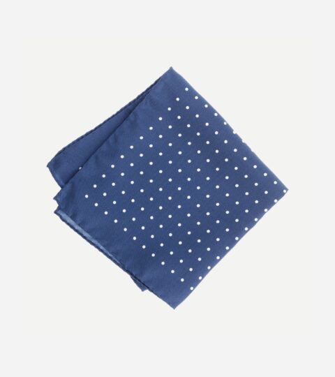 Italian Silk Pocket Square In Classic Dot