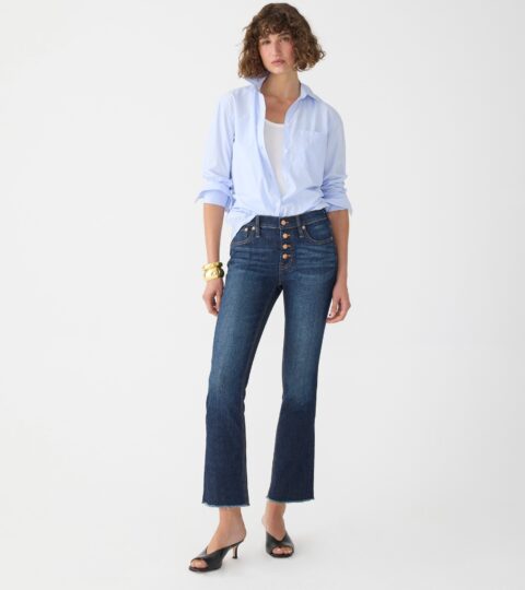 9" Demi-boot Crop Jean In Dark Worn Wash