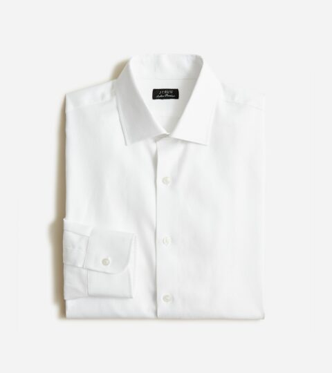 Slim-fit Ludlow Premium Fine Cotton Dress Shirt In Dobby