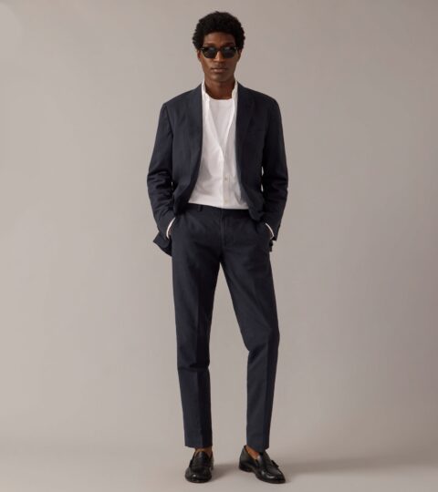 Ludlow Slim-fit Unstructured Suit Jacket In Irish Cotton-linen Blend