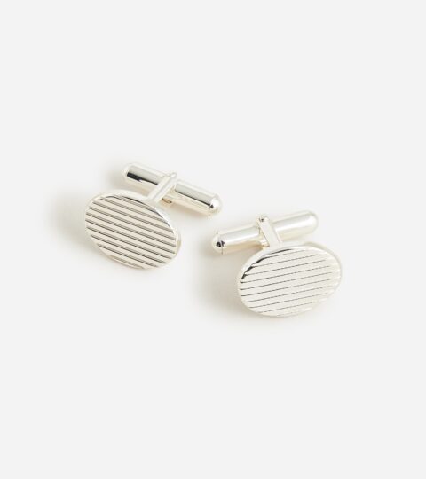 Sterling Silver Oval Cuff Links