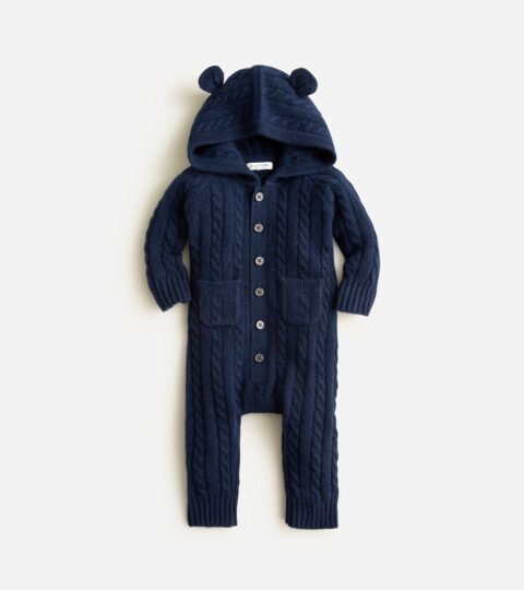 Limited-edition Baby Cashmere Cable-knit Bear One-piece