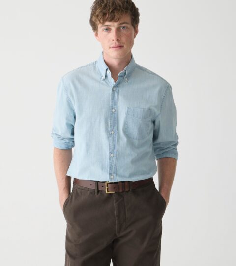 Organic Cotton Chambray Shirt In Five-year Wash