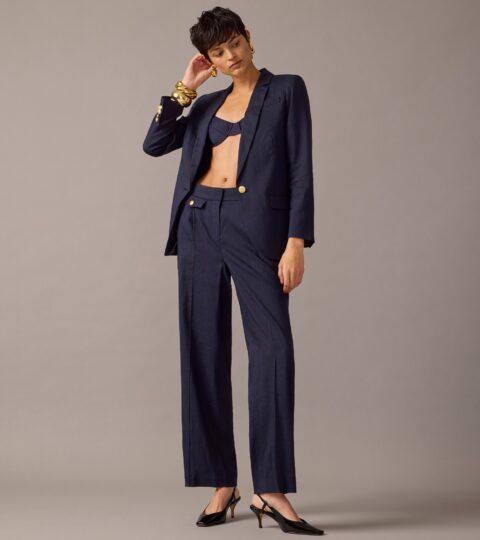 Collection Side-tab Trouser In Italian Linen Blend