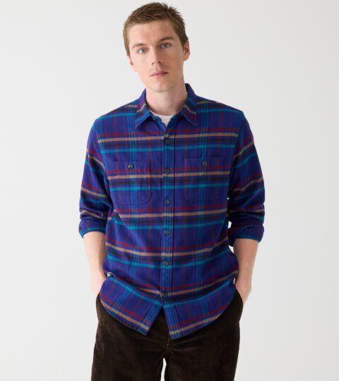 Midweight Flannel Workshirt In Regenerative Cotton