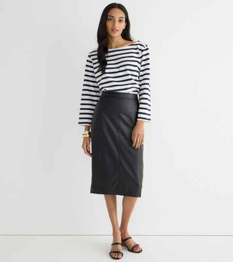 No. 3 Pencil Skirt In Faux Leather