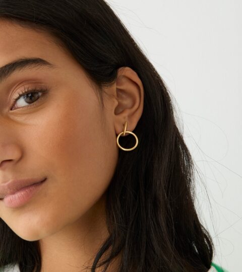 Dainty Circular Drop Earrings