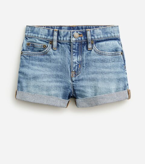 Girls&apos; Cuffed Denim Short In Island Wash