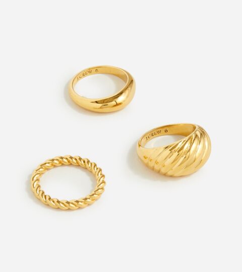 Sculptural Gold Rings Set-of-three