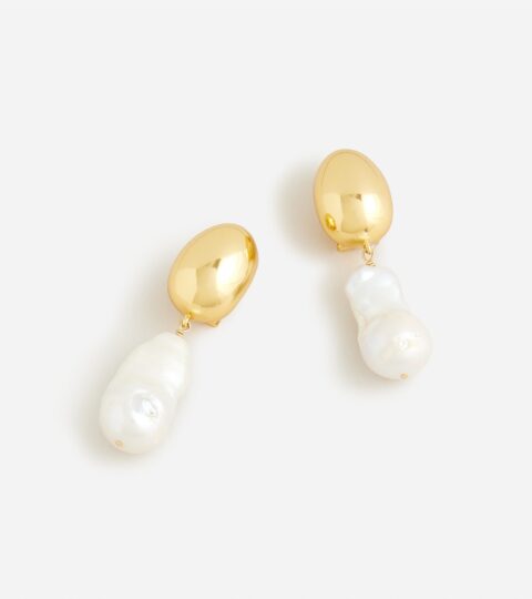 Freshwater Pearl And Gold Earrings