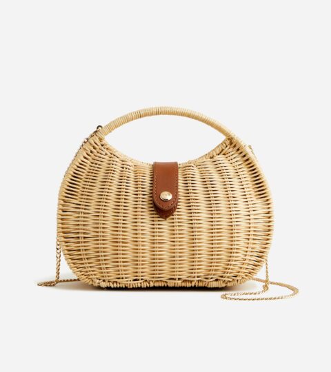 Semicircle Rattan Clutch