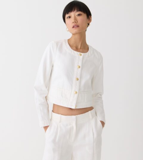 Louisa Lady Jacket In White Denim