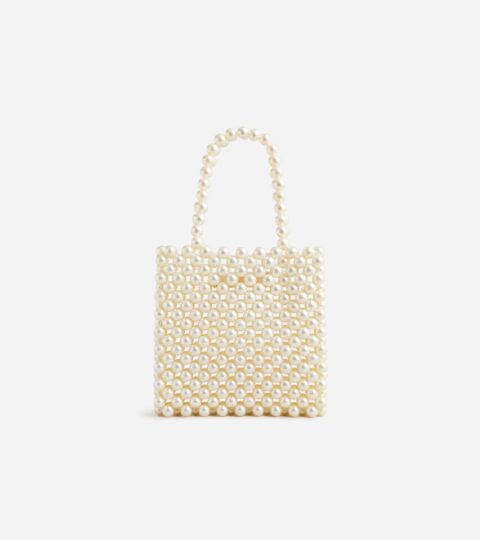 Hand-beaded Faux-pearl Mini Bag