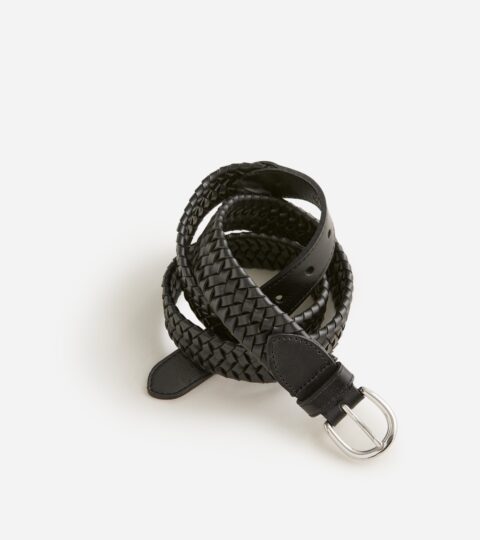 Woven Elasticated Italian Leather Belt