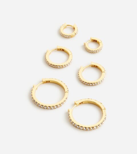 Pavé Hoop Earrings Set-of-three