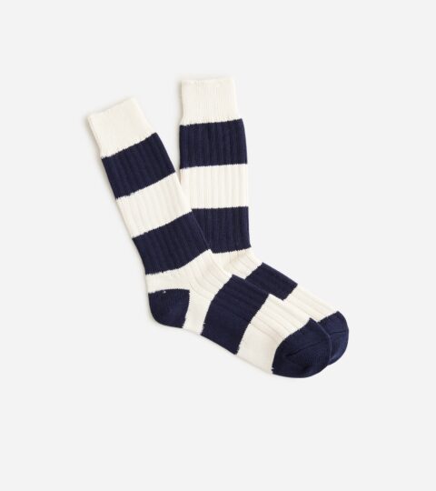 Ribbed Cotton-blend Crew Socks