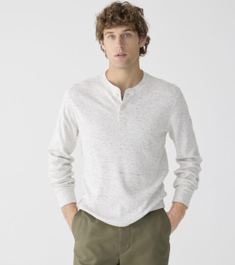 Heritage Brushed Rib-knit Henley