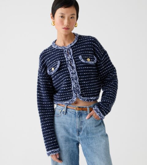 Cropped Lady Jacket In Marled Yarn