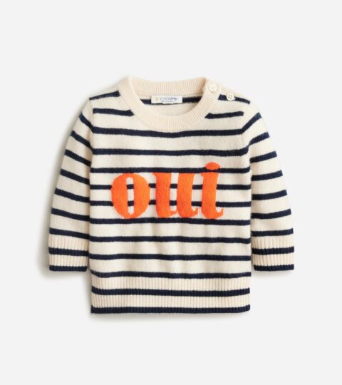 Limited-edition Baby Cashmere "oui" Crewneck Sweater