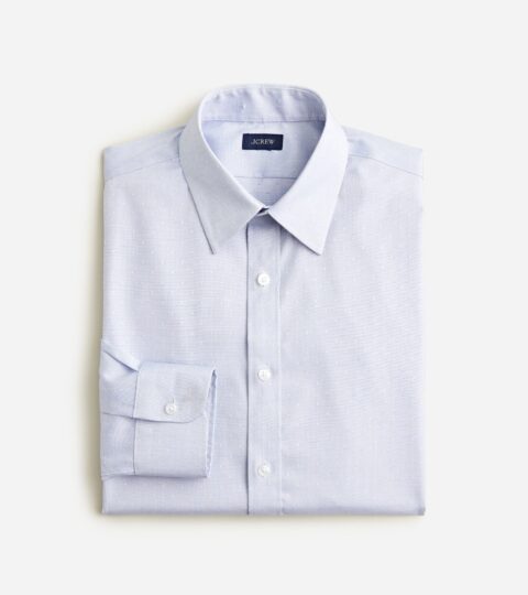 Bowery Wrinkle-free Dobby Dress Shirt With Point Collar