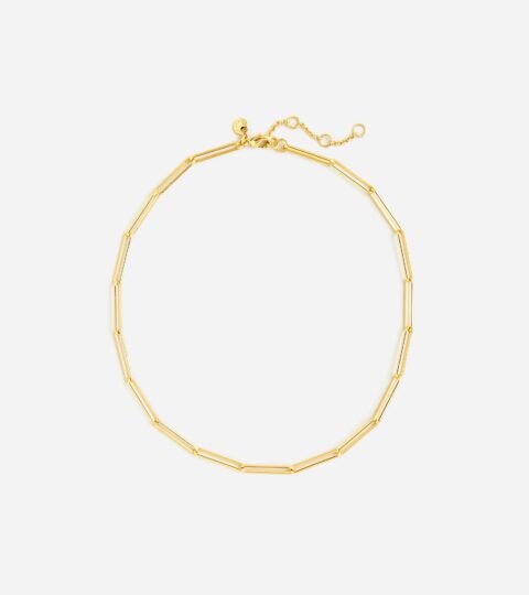 Dainty Gold-plated Paper-clip Collar Necklace