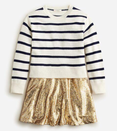 Girls’ Sweater Mixy Dress With Sequins