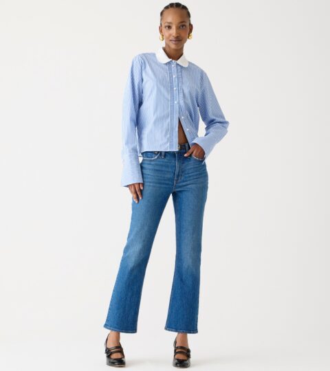 9" Demi-boot Crop Jean In Wedgewood Wash