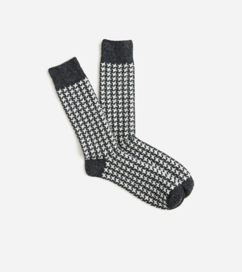 Wool-blend Houndstooth Socks