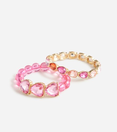 Girls’ Heart Charm Bracelets Set