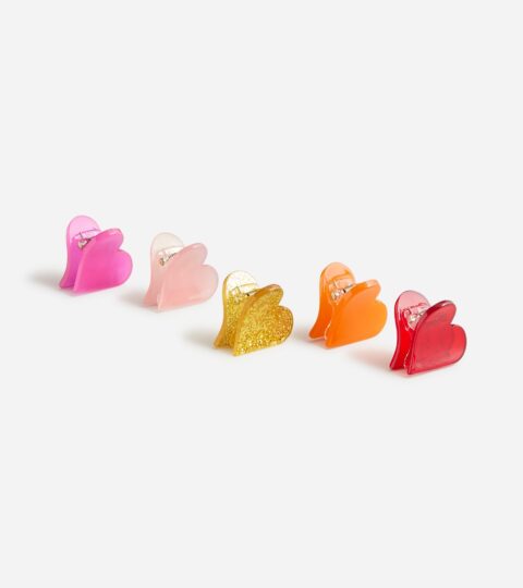 Girls’ Heart Hair Clips Five-pack