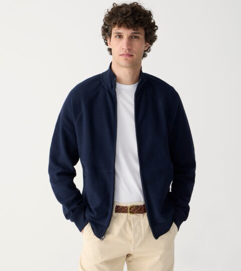 Cotton Piqué-stitch Track Jacket