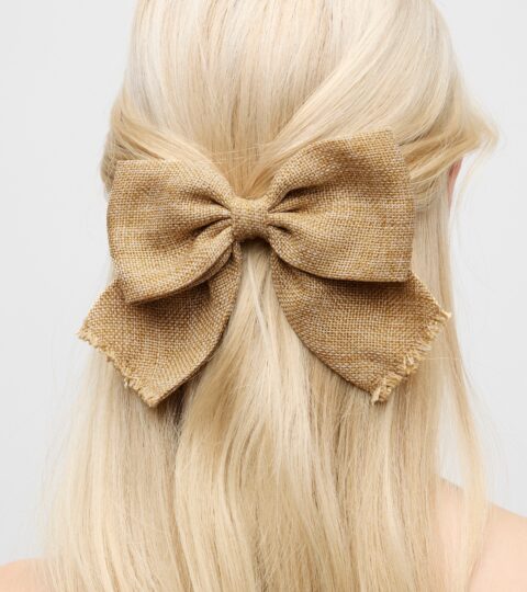 Canvas Bow Hair Clip