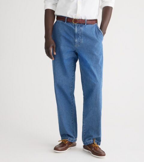 Classic Chino In Dobby Indigo Stripe