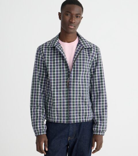 Harrington Jacket In Plaid Cotton Twill