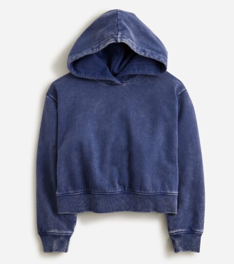 Girls’ Cropped Garment-dyed Hoodie