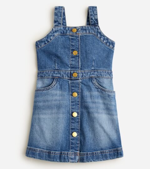 Girls’ Denim Overall Mini Dress