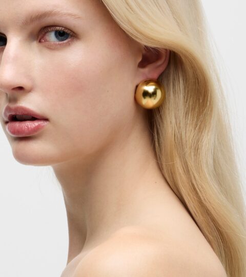 Oversized Metallic-ball Stud Earrings