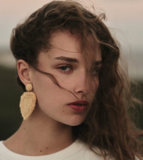 Oversized Heart Raffia Earrings