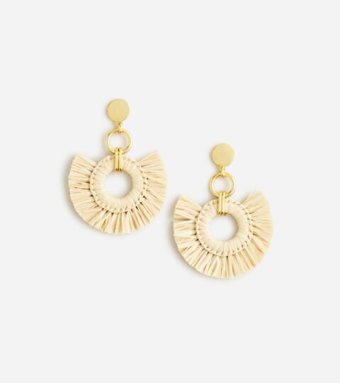 Raffia Fan Statement Earrings