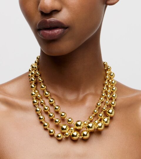 Layered Metallic-bead Necklace