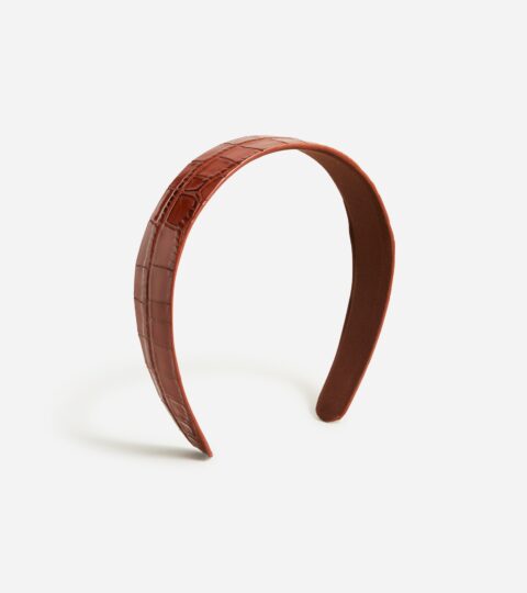 Croc-embossed Leather Headband