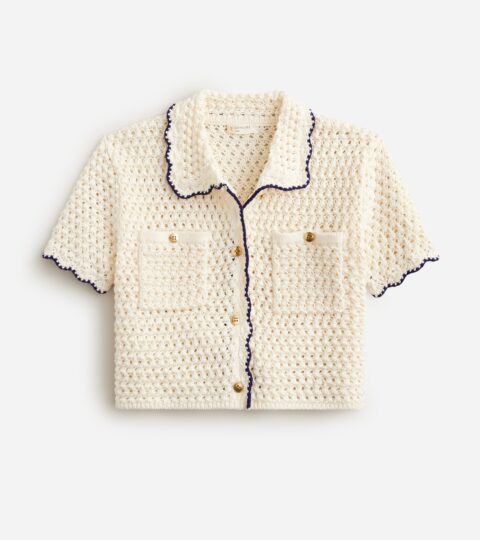 Girls’ Crochet Button-up Shirt