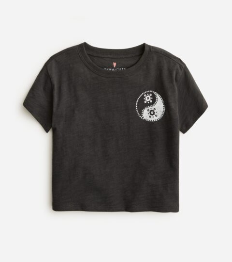 Girls’ Cropped Yin-yang Graphic T-shirt