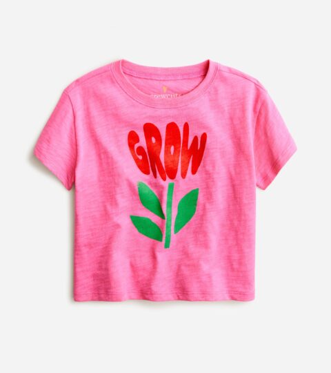 Girls’ Cropped "grow"  Graphic T-shirt