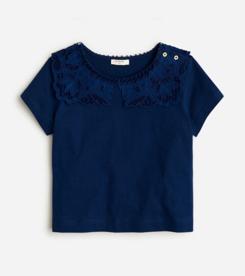 Girls’ Lace-collar T-shirt