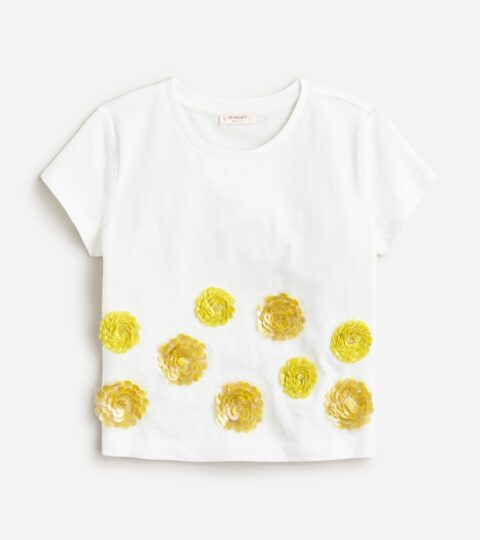 Girls’ Sequin Flower Appliqué T-shirt