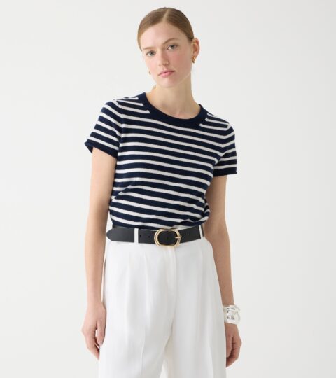 Cashmere Relaxed T-shirt In Stripe