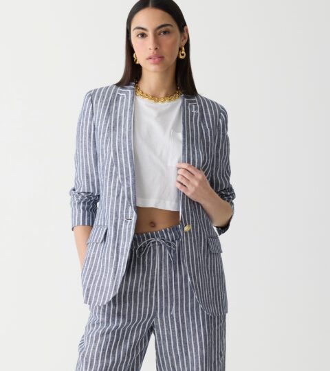 Alfie Blazer In Striped Linen